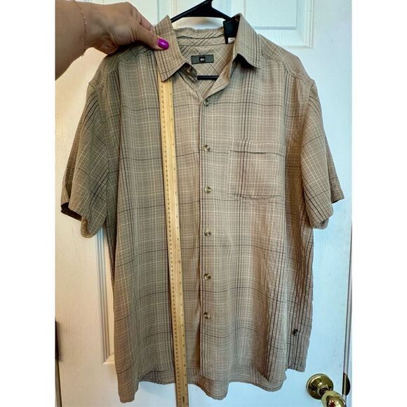 REI Lightweight Relaxed Fit Breezy Short Sleeve Plaid Button Up Shirt Medium - Picture 5 of 8